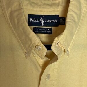 Ralph Lauren Men's Soft Yellow Oxford Cotton Button Shirt Yarmouth 16 1/2-34